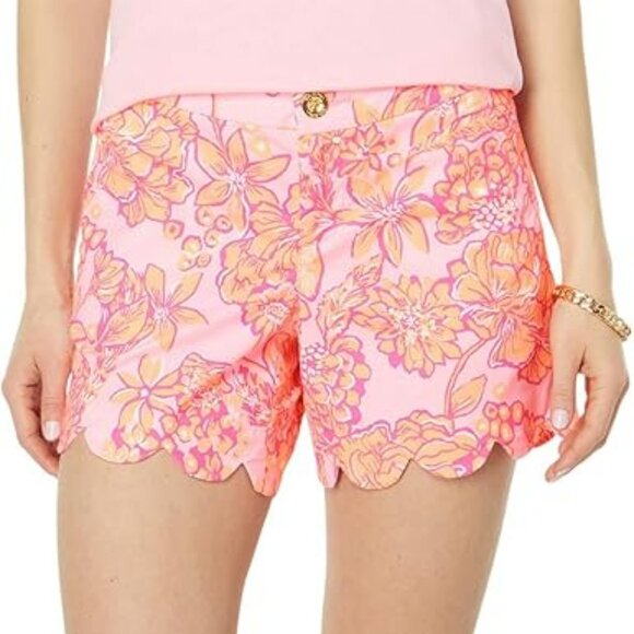 Lilly Pulitzer NWT Buttercup Stretch Shorts Days Bloom Mandevilla Baby sz 8 - Picture 2 of 5